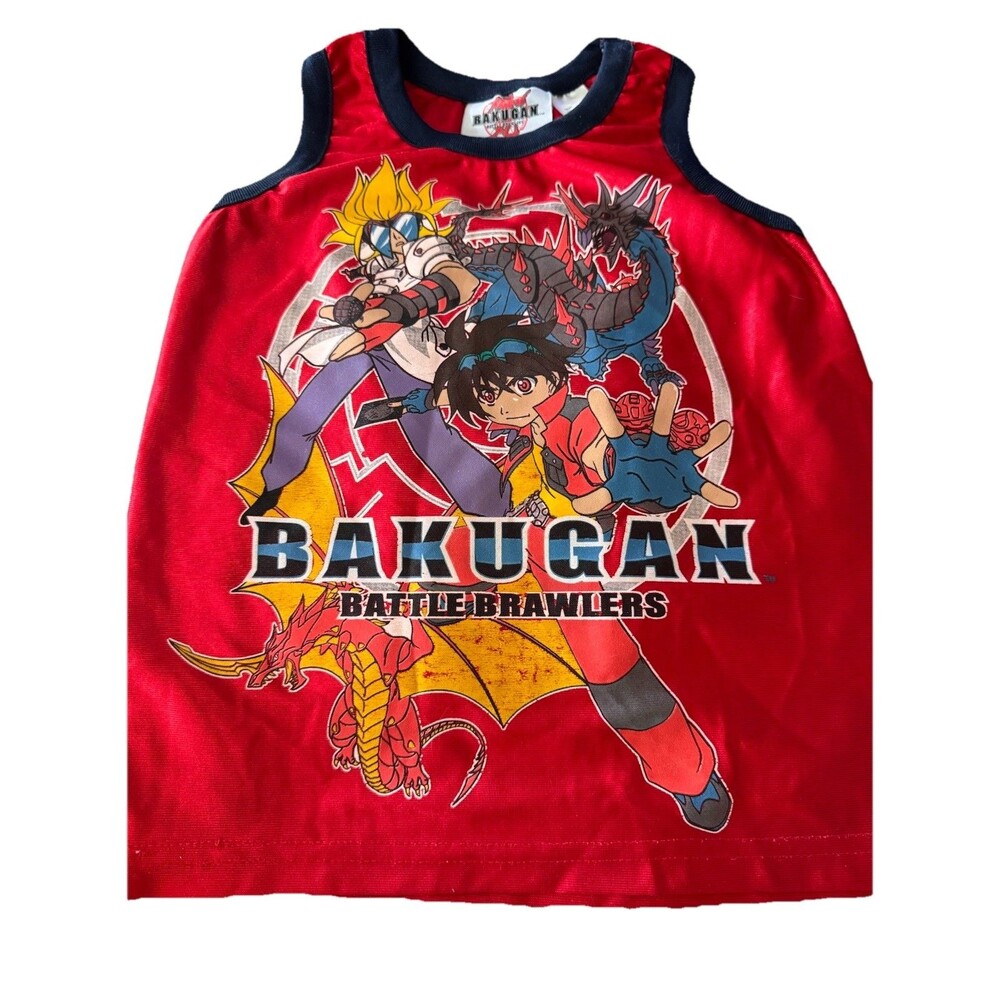 Vintage Kids Bakugan Battle Brawlers Red Tank Top SZ 4/5